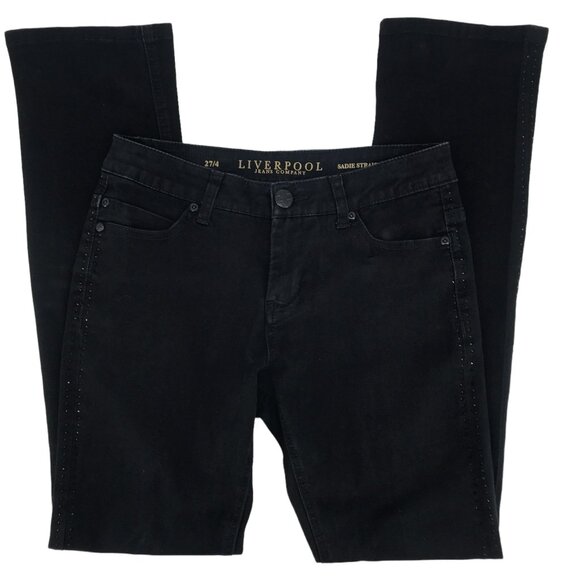 Liverpool Jeans Denim - Liverpool Jeans Company Women's Sadie Straight Jeans Size 27/4 Black